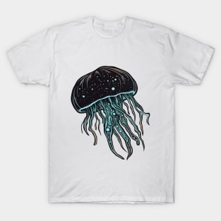Neon and Blackwork Jellyfish T-Shirt